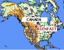 Map showing Bienfait's Location in Canada
