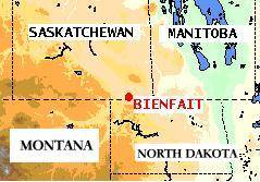 Map Showing Bienfait in Saskatchewan