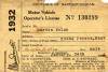 1936 Martin Nolan's Saskatchewan Driver's License